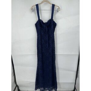 Thirty/Thirty Lace Fairy Whimsical Maxi Dress Women XL Blue Whimsigoth Milk Maid